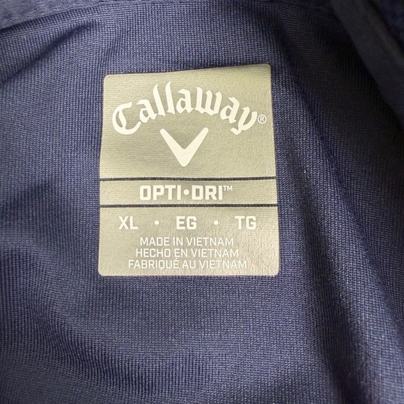 Callaway Golf Polo Shirt Men's XL Navy Blue Striped Opti-Dri Performance - Picture 5 of 8